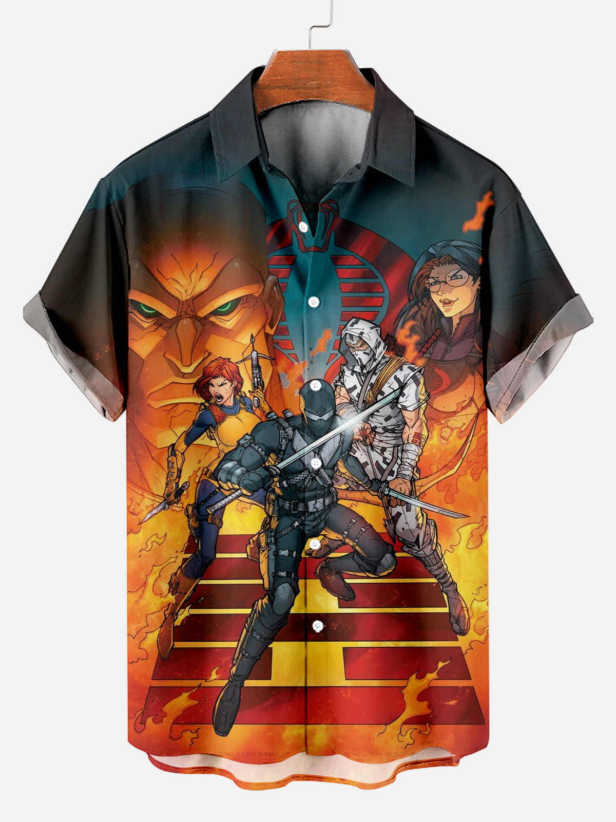 Men's Classic Retro War Cartoon Short Sleeve Shirt