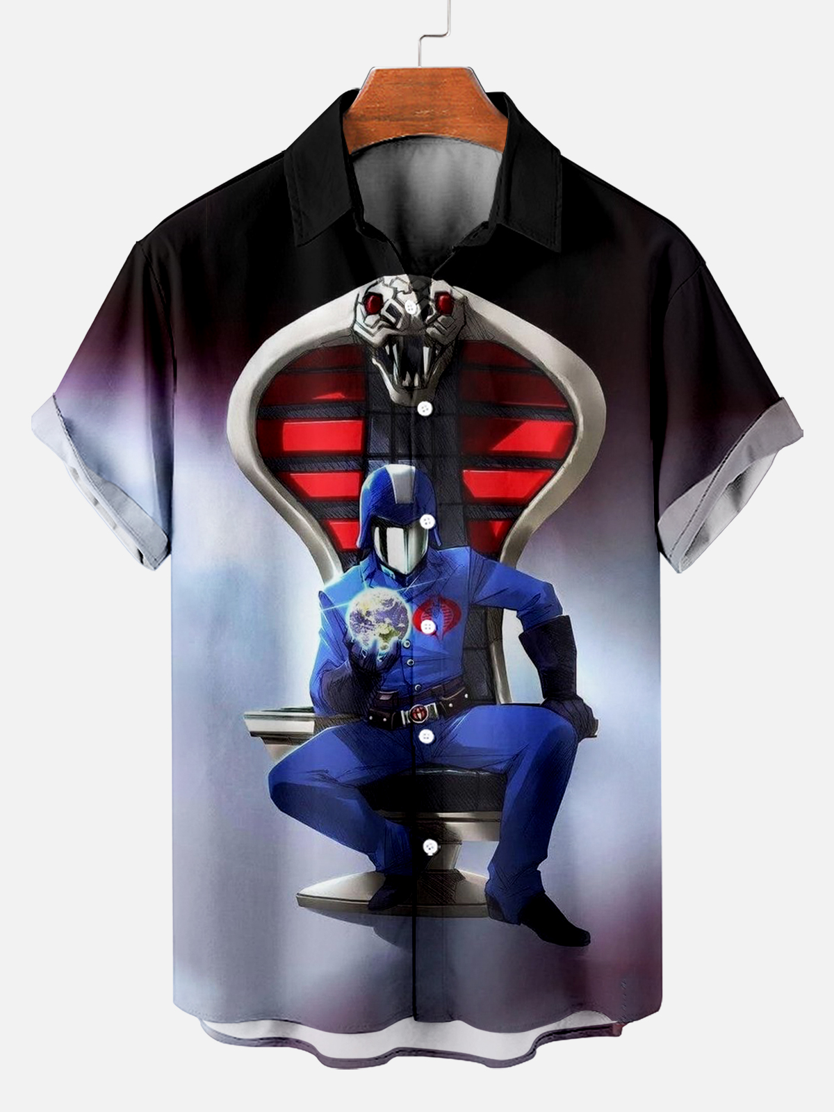 Men's Classic Retro War Cartoon Short Sleeve Shirt