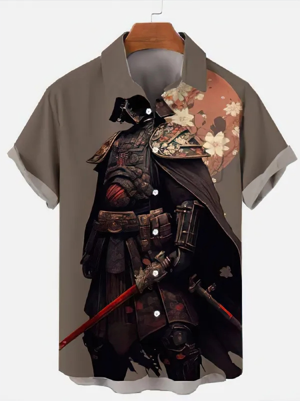 Samurai graphic short-sleeved shirt
