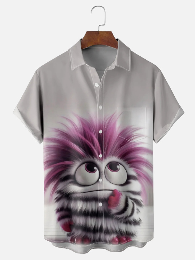 [Copy]Men's Classic Movie Godfather Animal Fun Graphic Short Sleeve Shirt