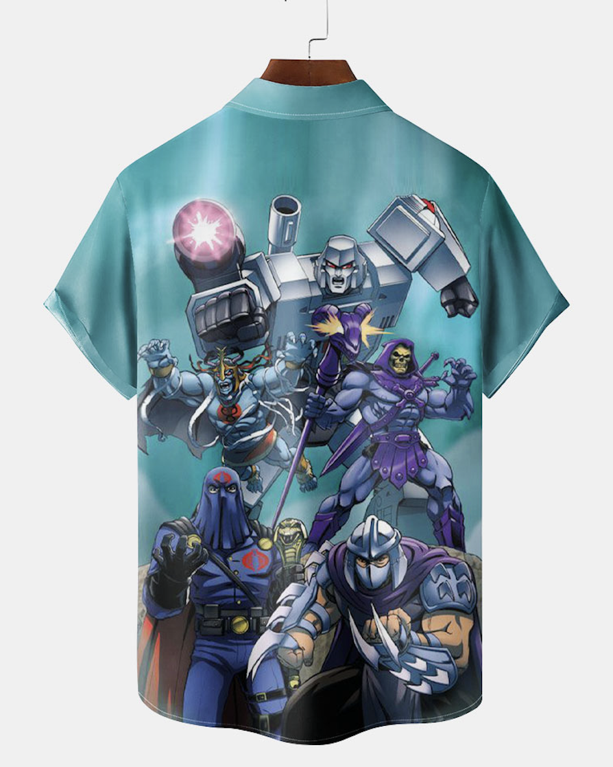 Men's Classic Retro War Cartoon Short Sleeve Shirt