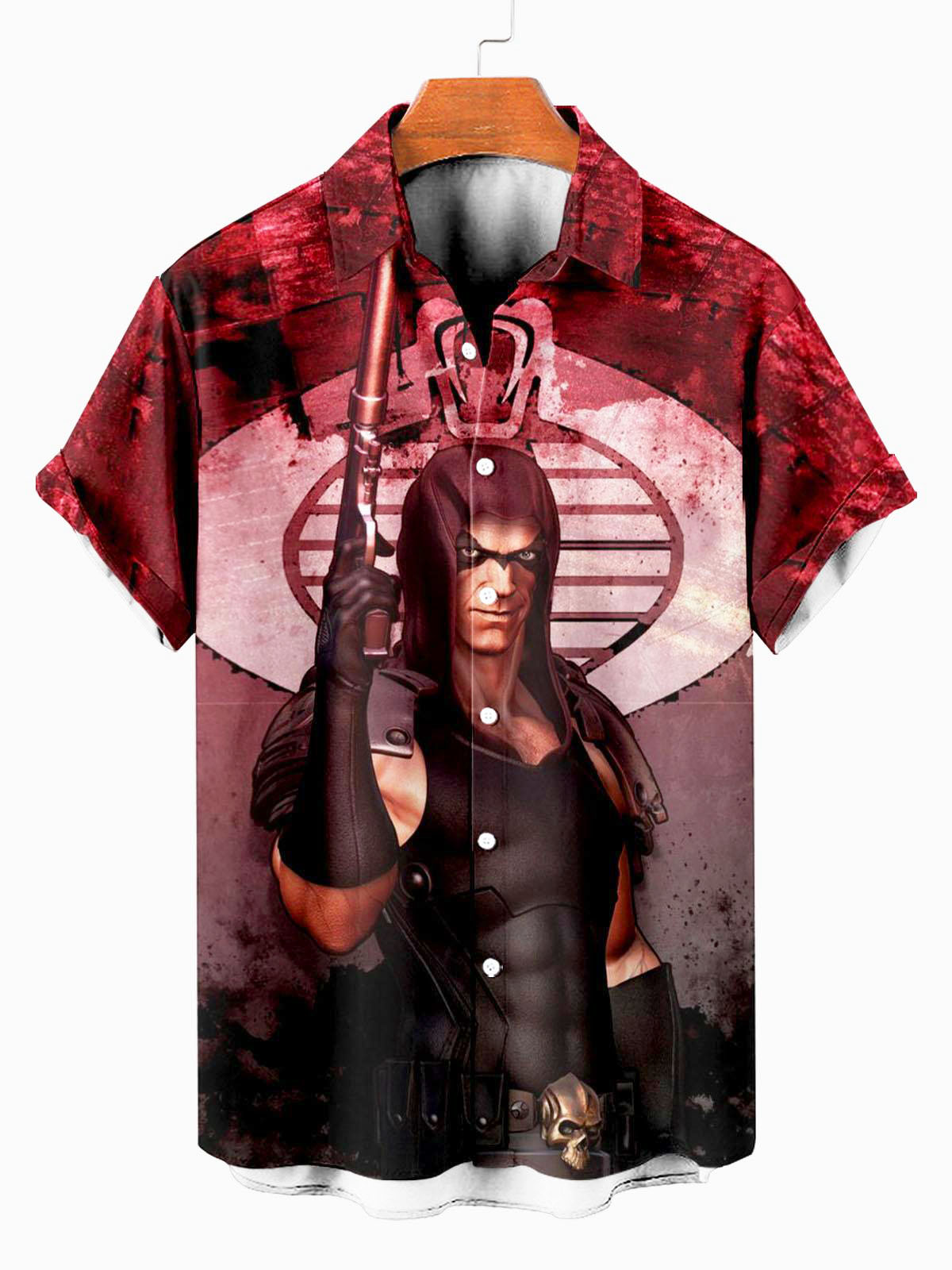 Men's Classic Retro War Cartoon Short Sleeve Shirt