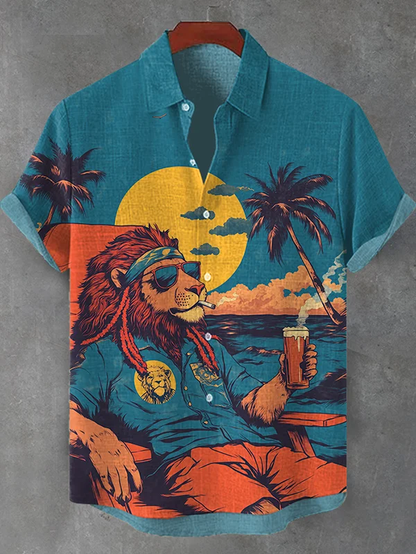 Funny Animal Graphic Short Sleeve Shirt