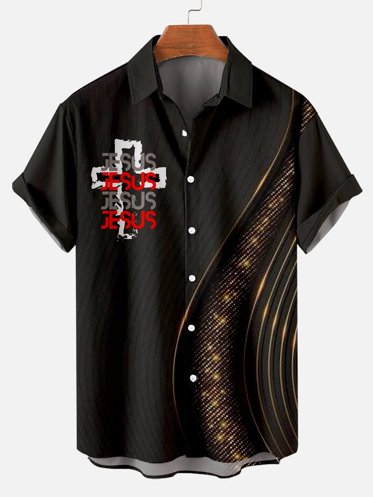 Men's Memorial Day Easter Print Short Sleeve Shirt