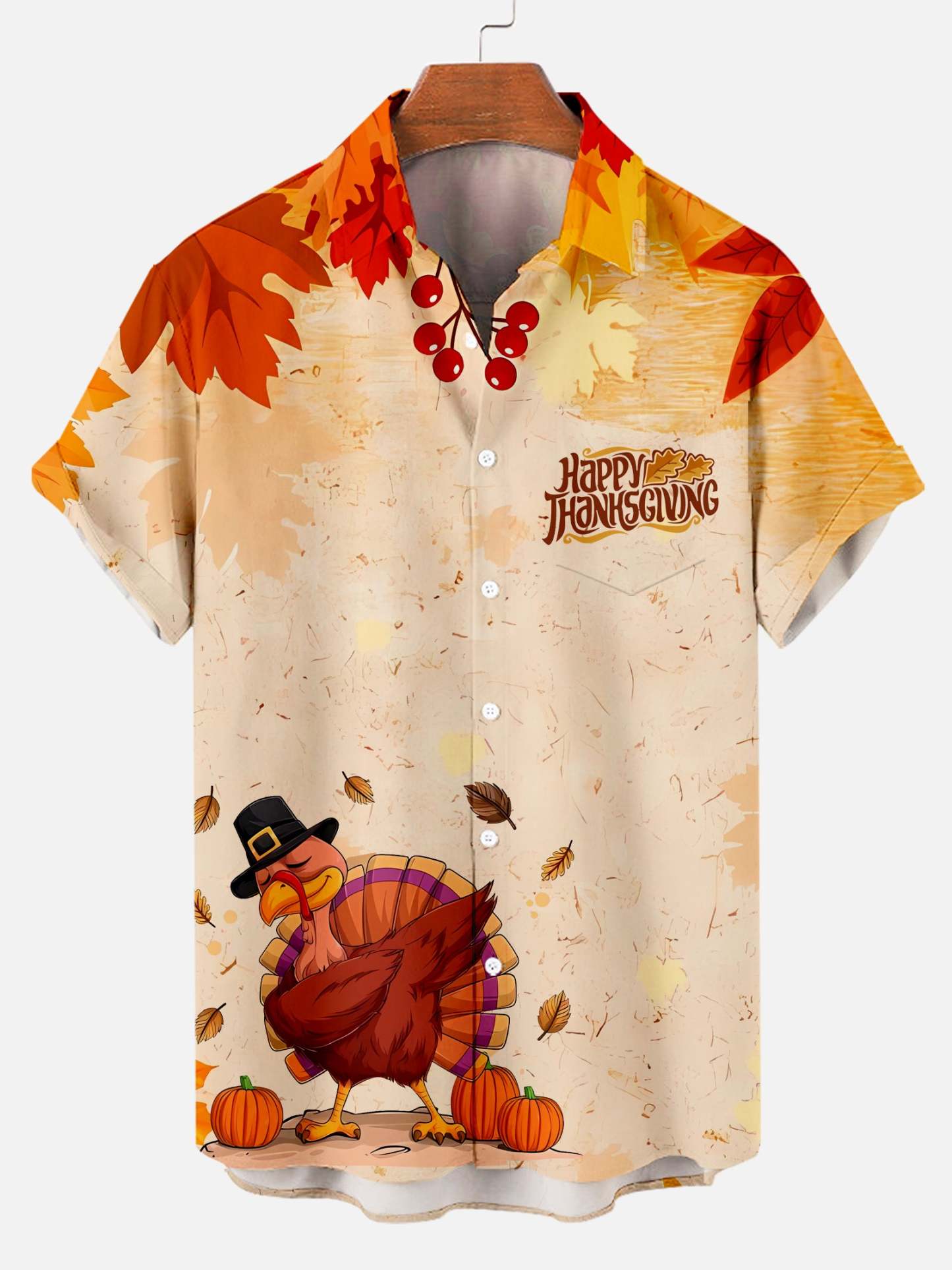 Men's Classic Thanksgiving Print Shirt