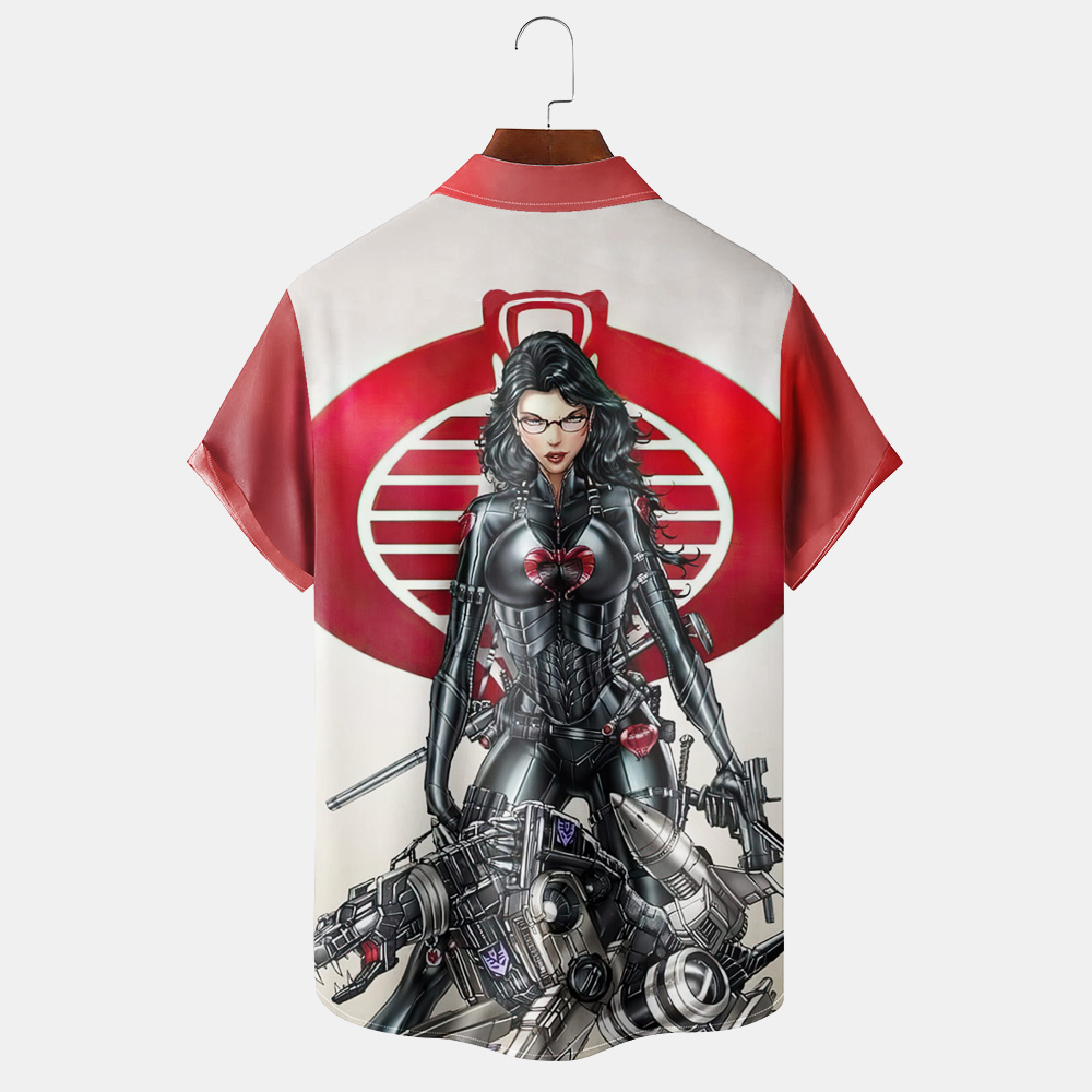 Men's Classic Retro War Cartoon Short Sleeve Shirt