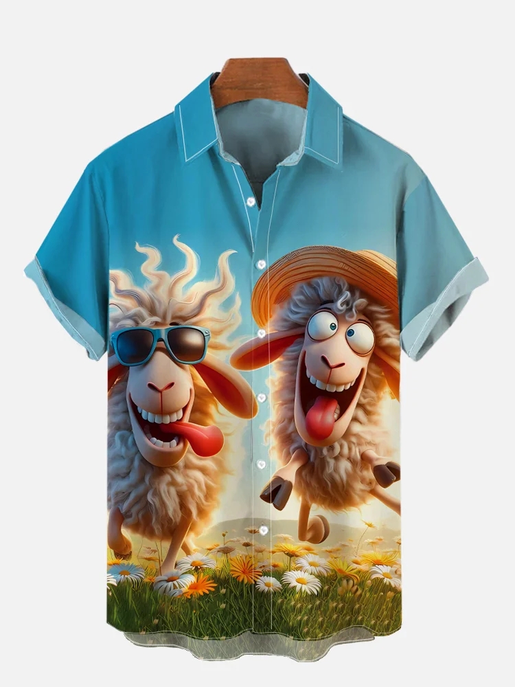 Funny Animal Print Short Sleeve Shirt