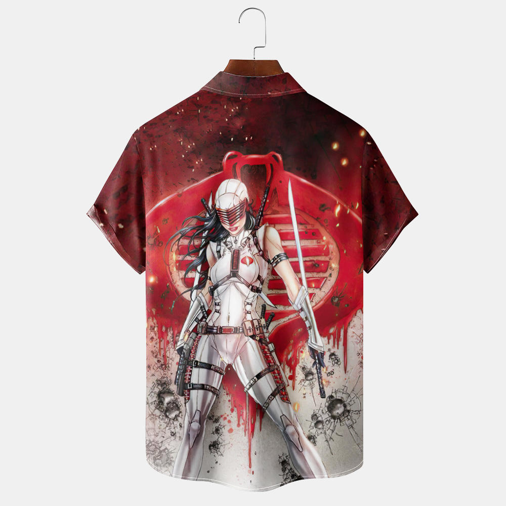 Men's Classic Retro War Cartoon Short Sleeve Shirt