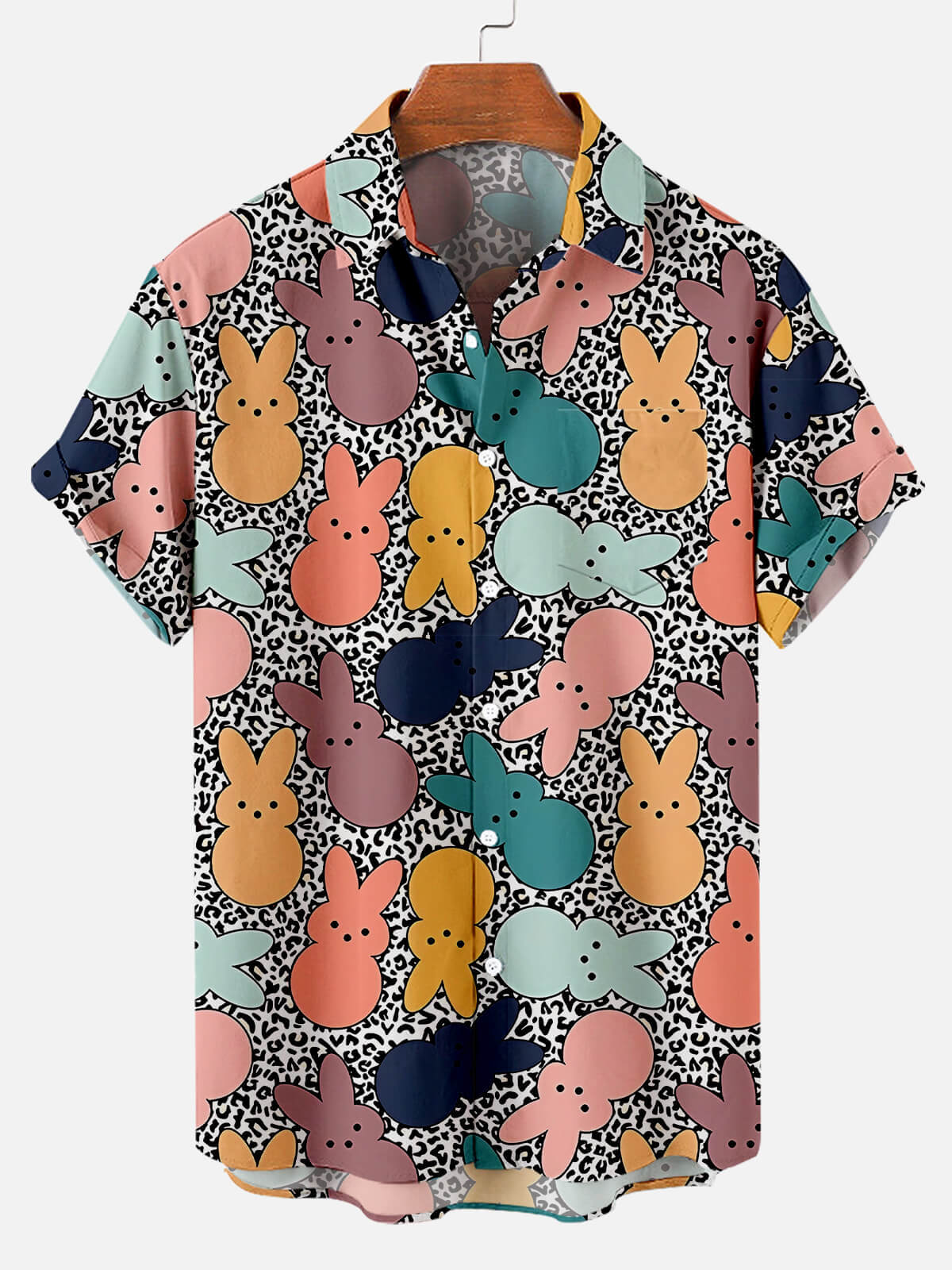 Easter Bunny Fun Cute Colorful Men's Short Sleeve Shirt