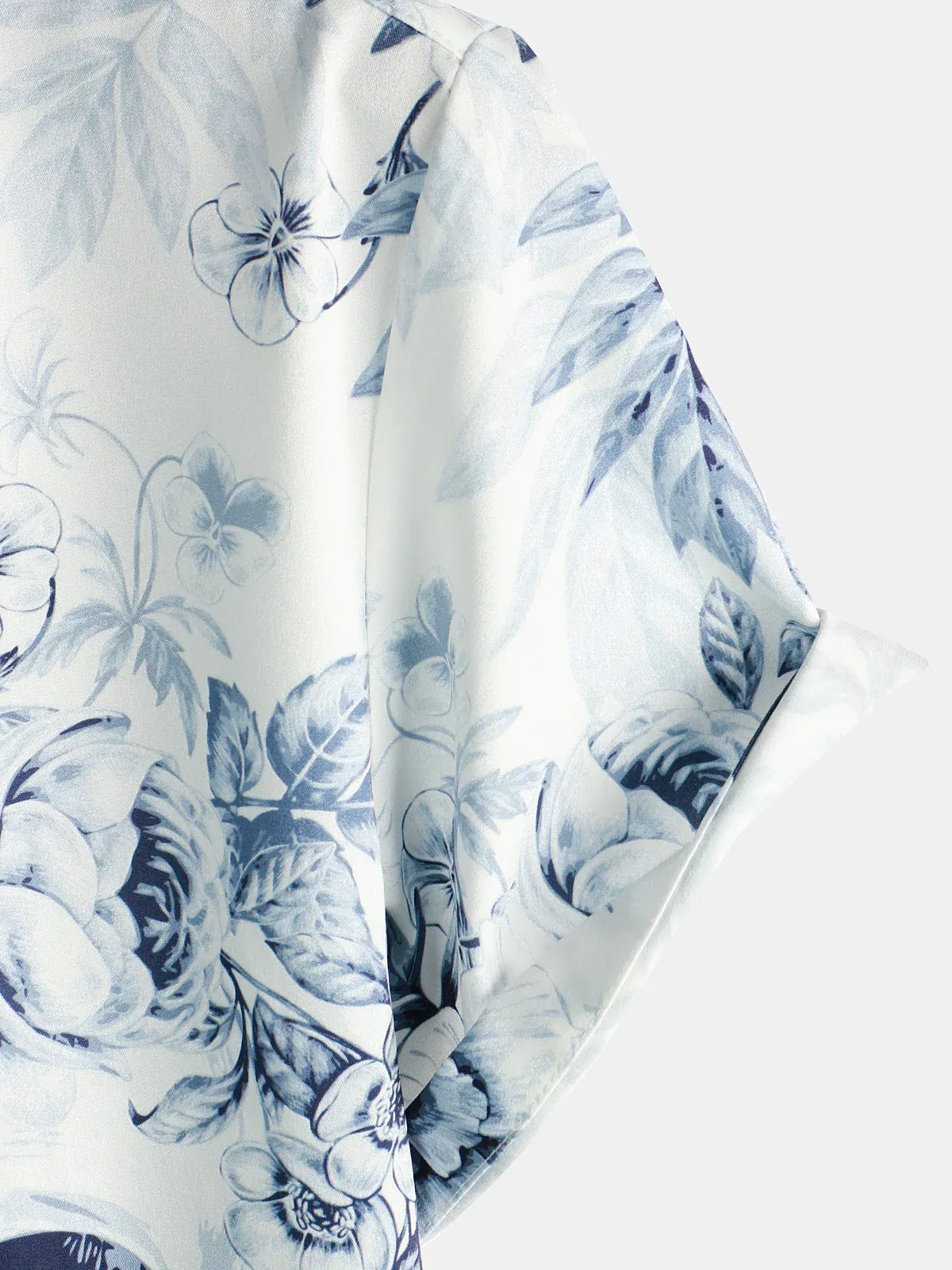 Men's Casual Skull Floral Print Lapel Short Sleeve Shirt