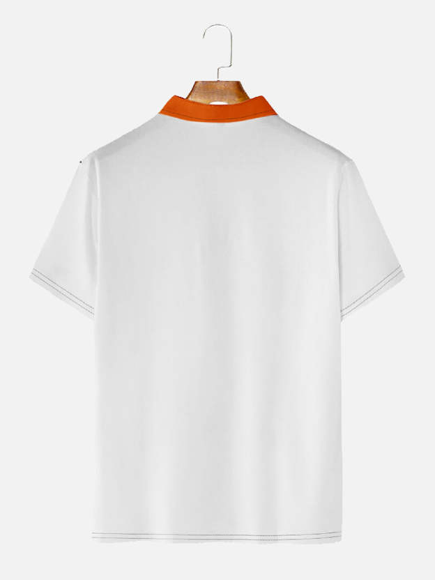 Men's Flaming Golf Ball Pun Short Sleeve Polo Shirt
