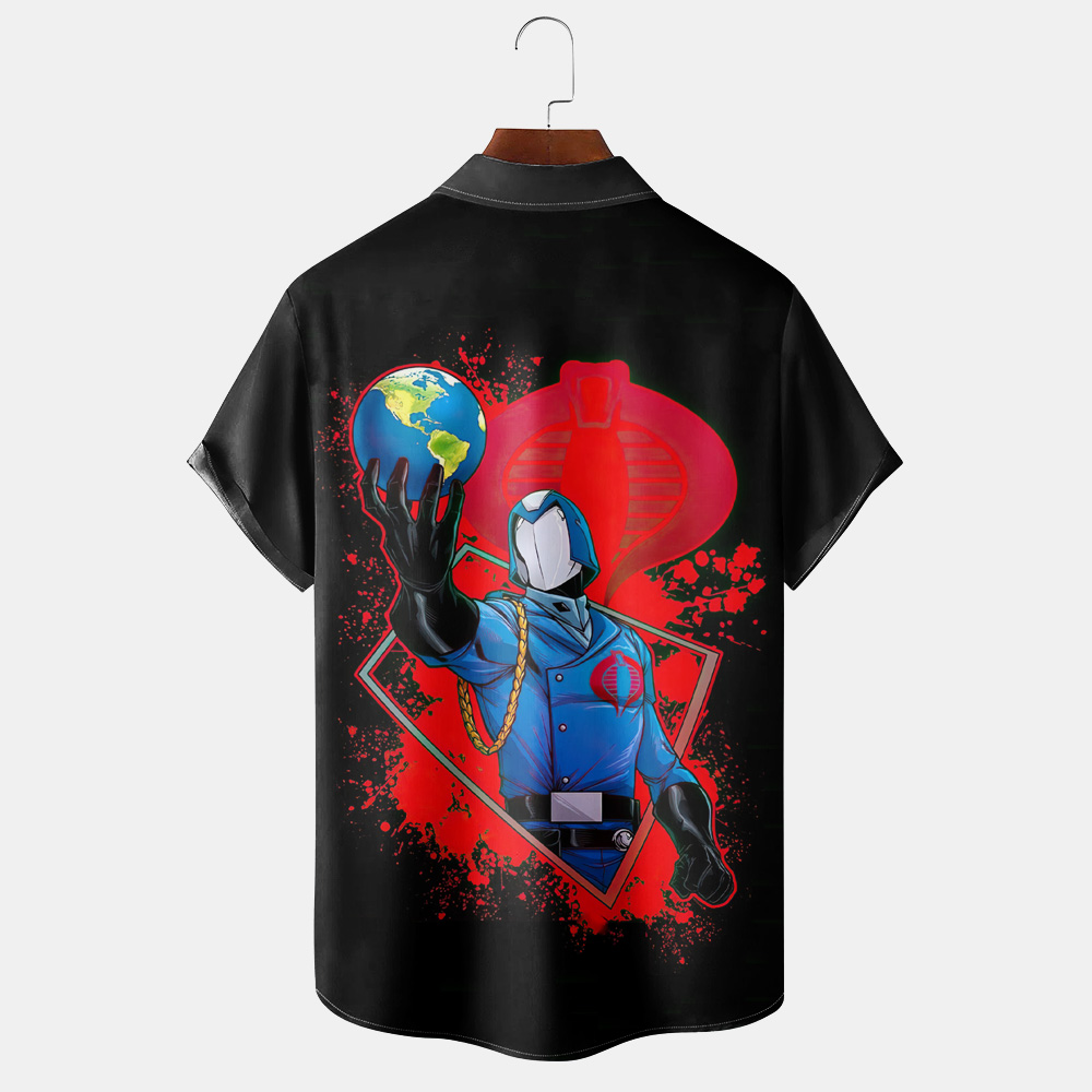 Men's Classic Retro War Cartoon Short Sleeve Shirt