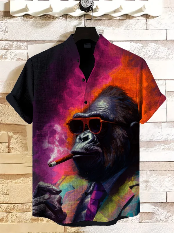 Funny Animal Graphic Short Sleeve Shirt