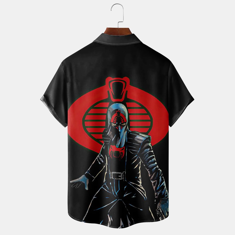 Men's Classic Retro War Cartoon Short Sleeve Shirt