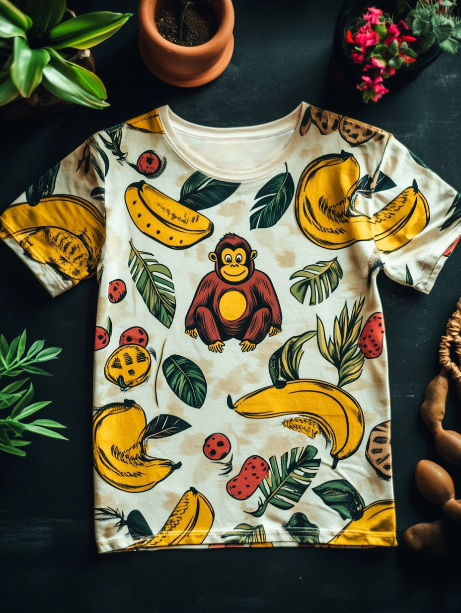 Men's Lapel collar Printed Graphic Short Sleeve Shirt High Stretch Bam