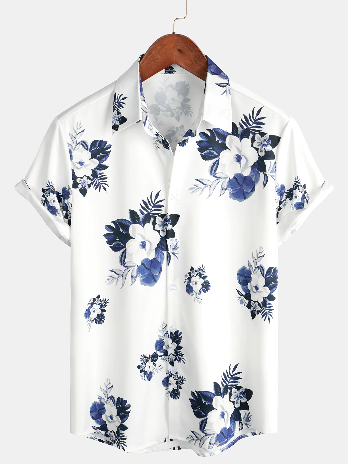 Men's Casual Everyday Floral Print Lapel Short Sleeve Shirt