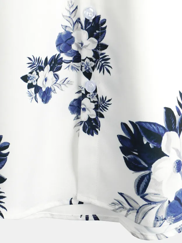 Men's Casual Everyday Floral Print Lapel Short Sleeve Shirt