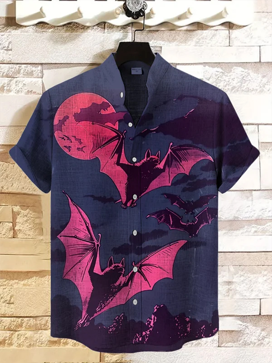 Men's Retro Halloween Short Sleeve Shirt