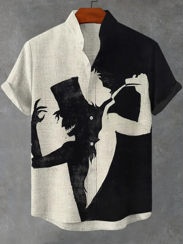 Men's Retro Halloween Short Sleeve Shirt