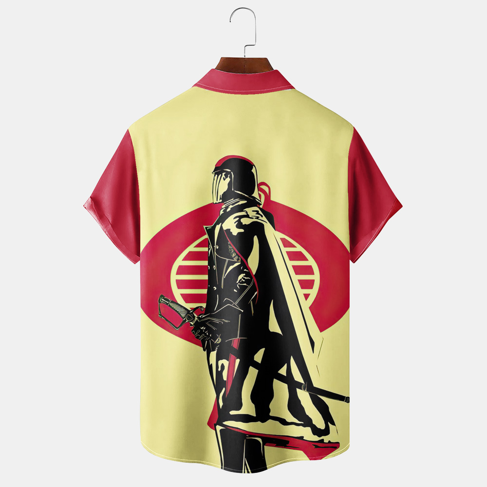 Men's Classic Retro War Cartoon Short Sleeve Shirt