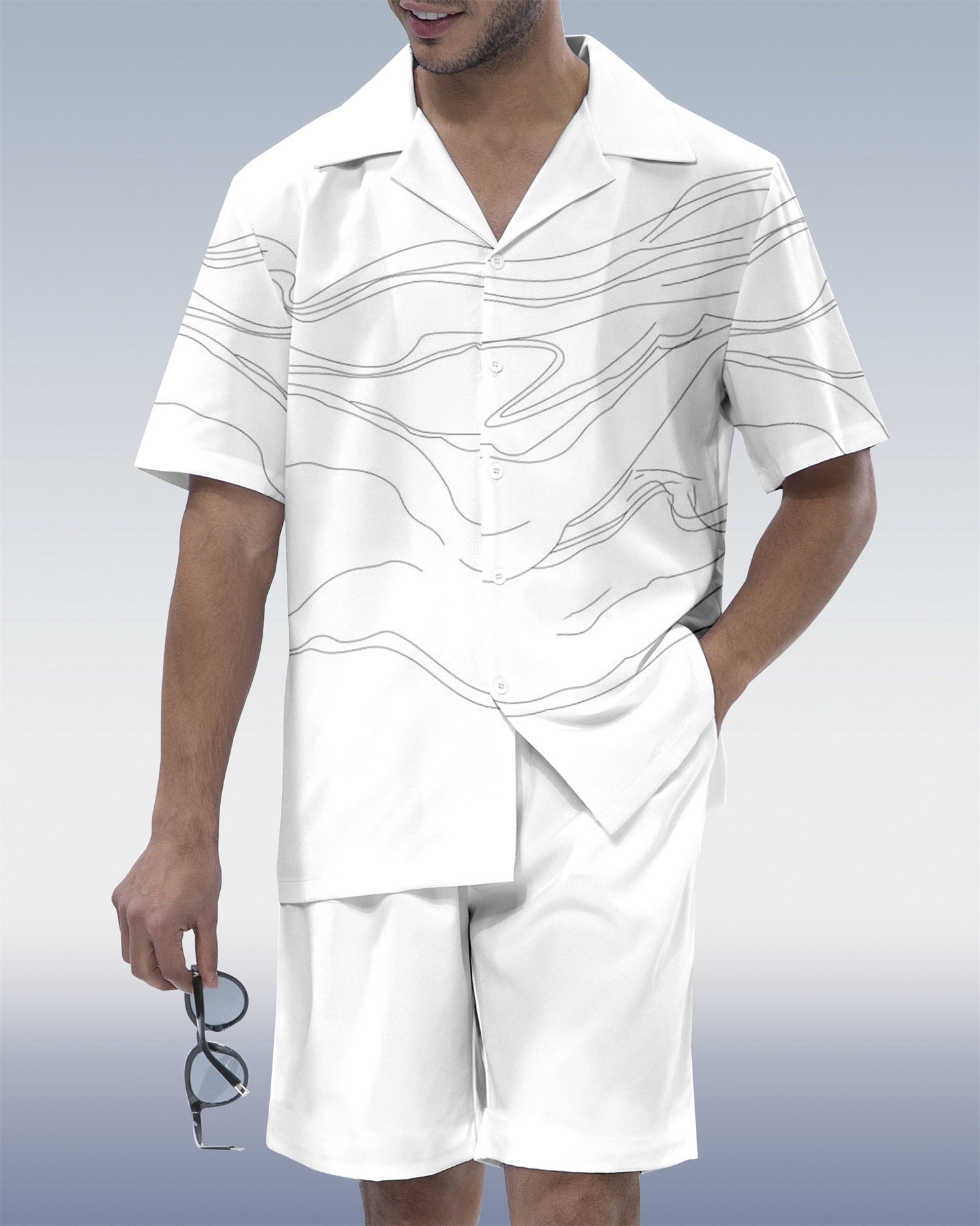 Suitmens Men's Hawaiian Vacation Short Sleeve Set 099
