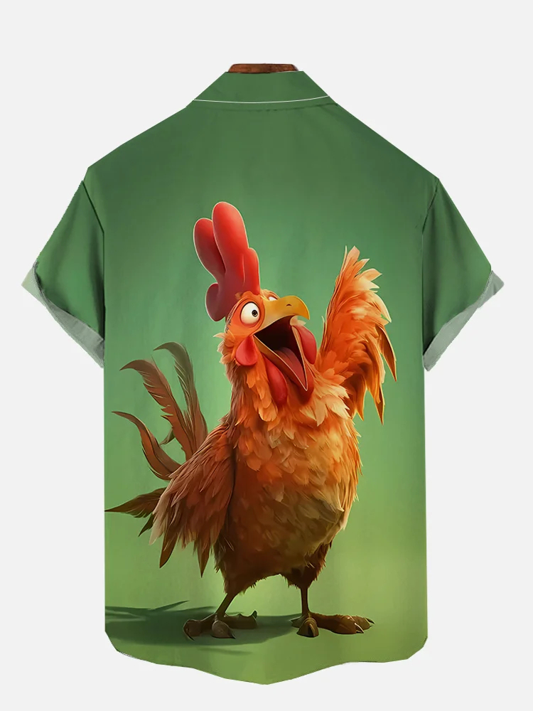 Funny Animal Print Short Sleeve Shirt