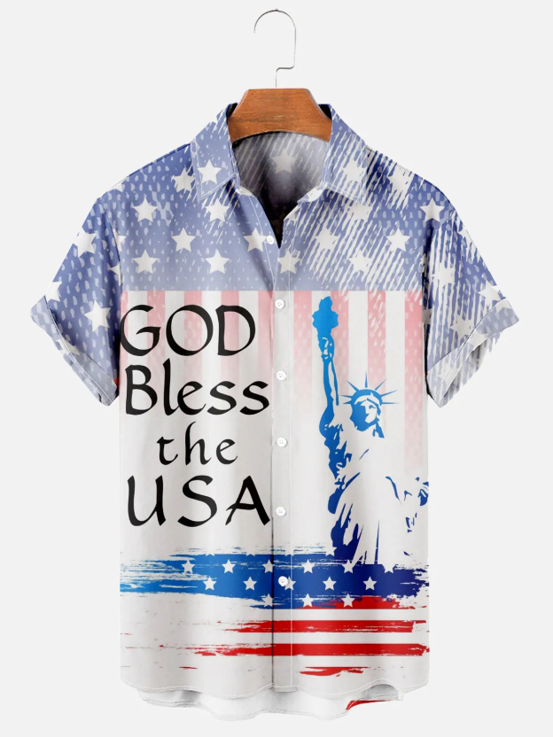 American Flag Day Festive Statue of Liberty Men's Shirt