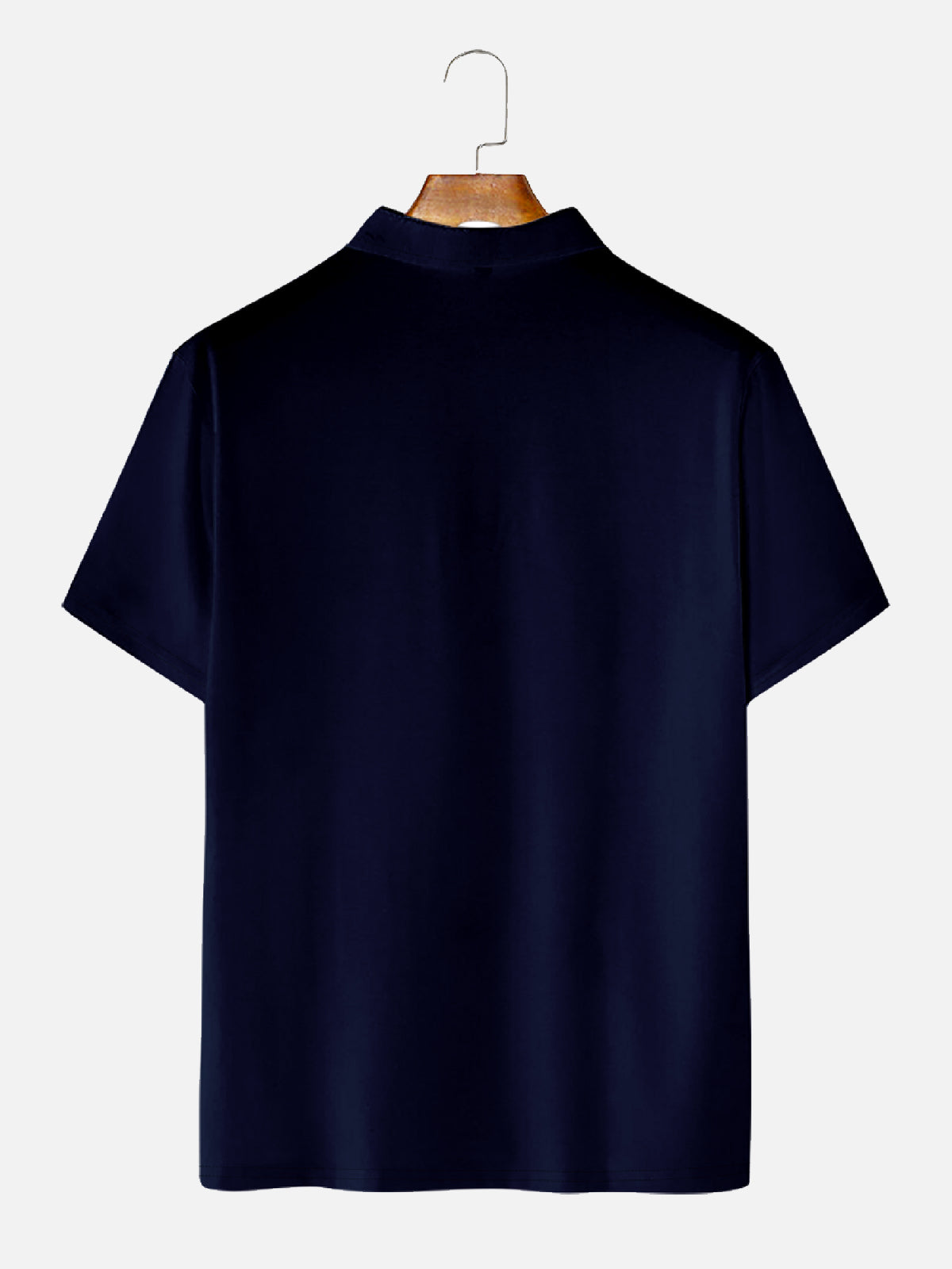 Men's Dark Blue Simple Short Sleeve Polo Shirt