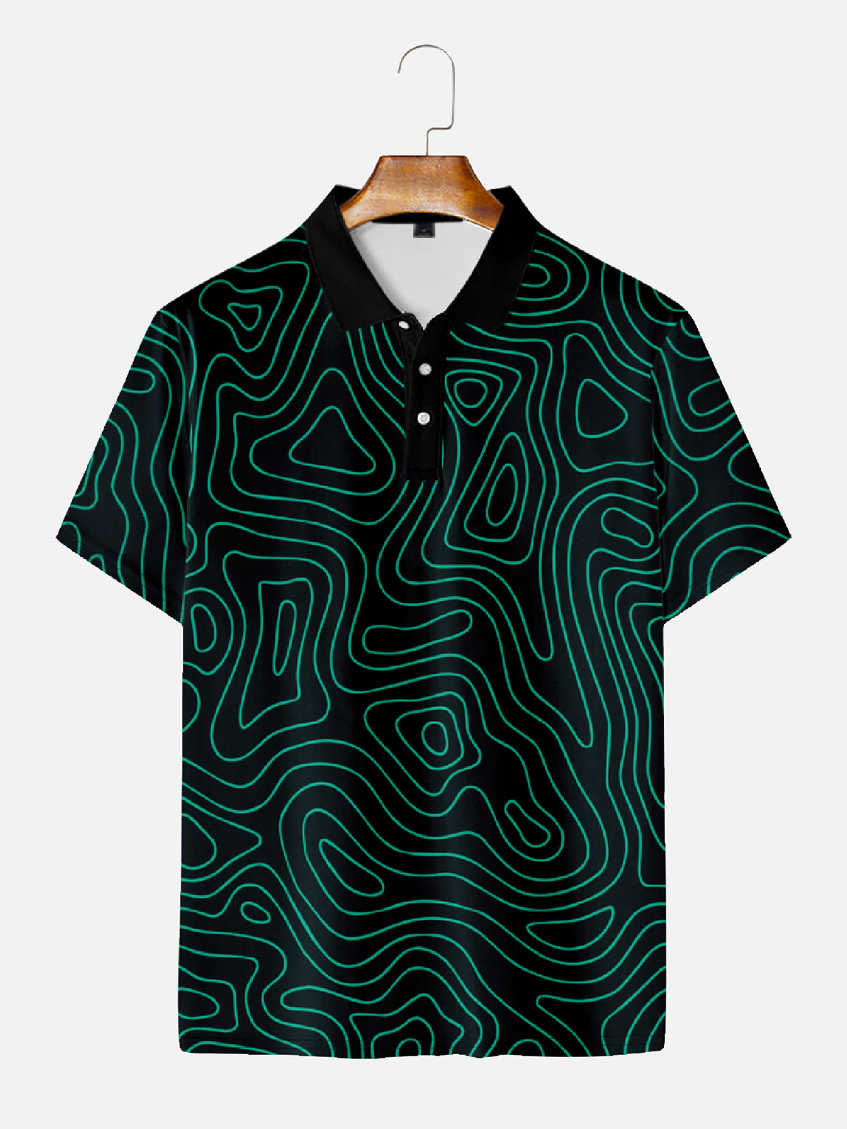 Men's Terrain Map Golf Champion Short Sleeve Polo Shirt