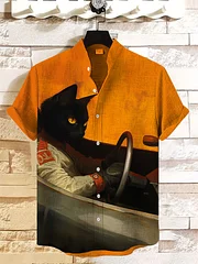Men's DriveCat Theme Retro Cartoon Shirt