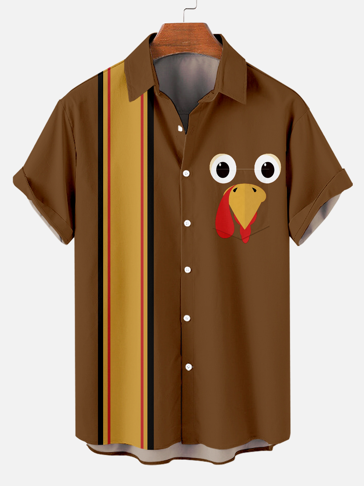 Turkey Chest Pocket Short Sleeve Bowling Shirt