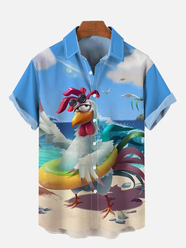 Funny Animal Print Short Sleeve Shirt