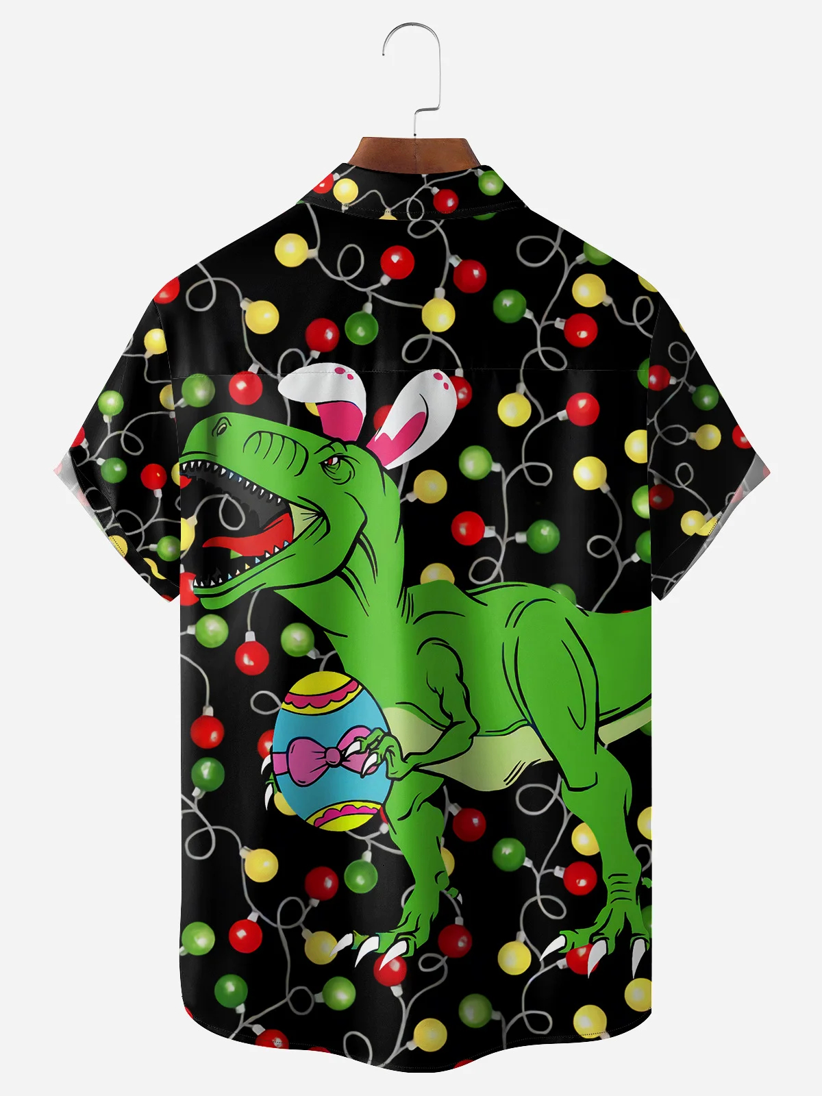 Men's Easter Fun Dinosaur Egg Print Holiday Shirt