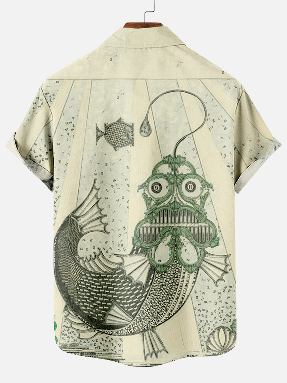 Men's Dollar Pattern Art Short Sleeve Shirt