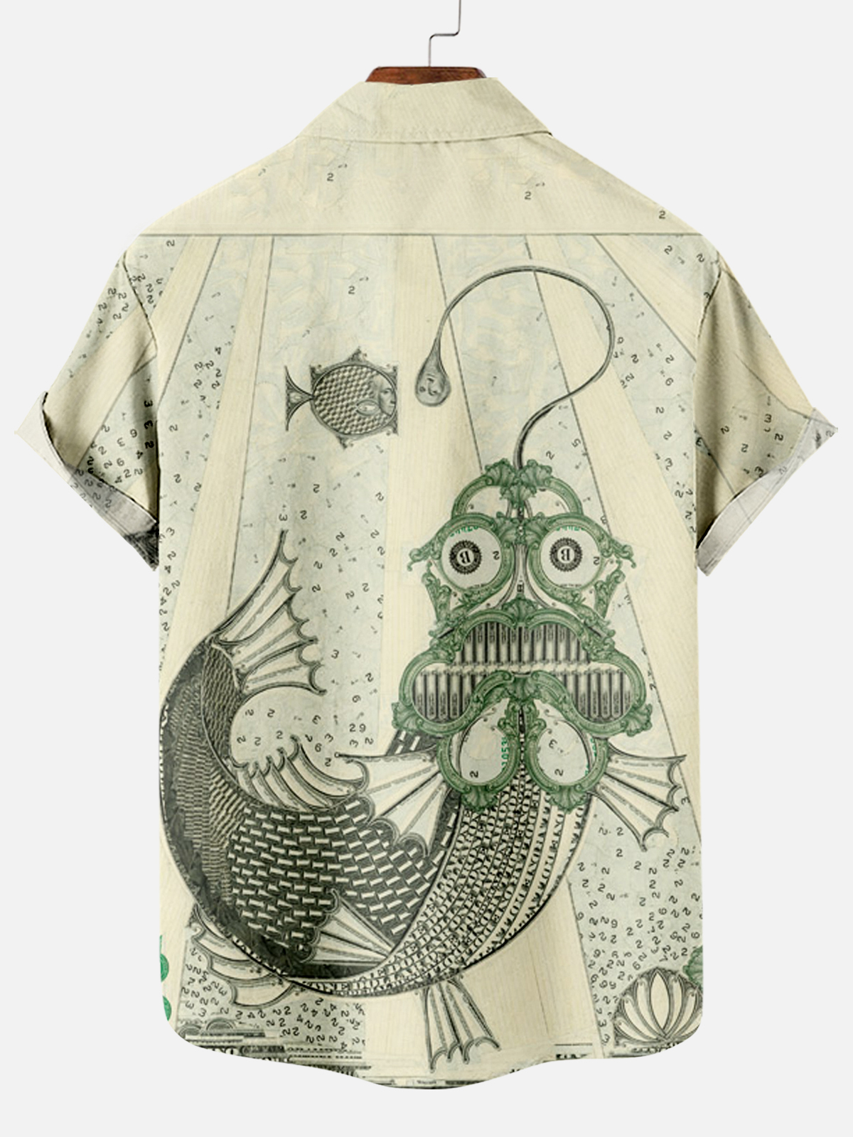 Men's Dollar Pattern Art Short Sleeve Shirt