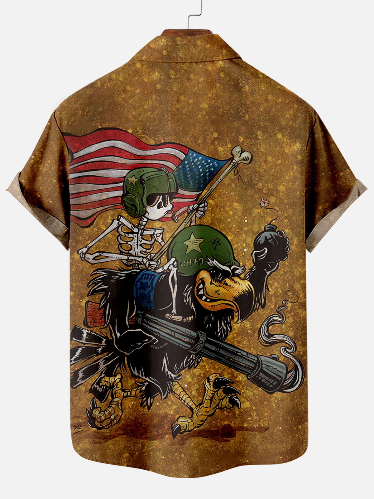 Men's Classic Day of the Dead Skull Graphic Short Sleeve Shirt