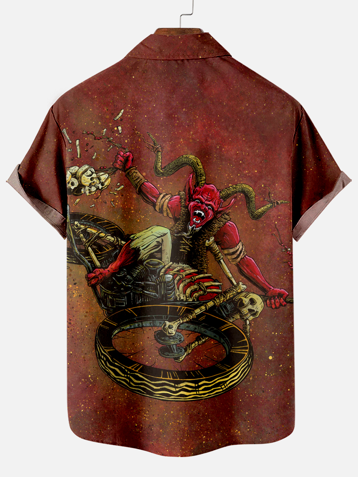 Men's Classic Day of the Dead Skull Graphic Short Sleeve Shirt