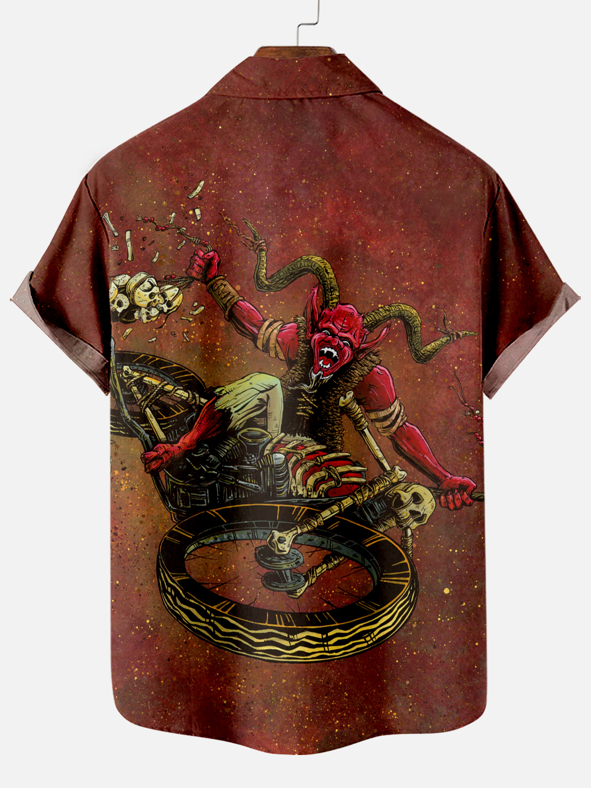 Men's Classic Day of the Dead Skull Graphic Short Sleeve Shirt