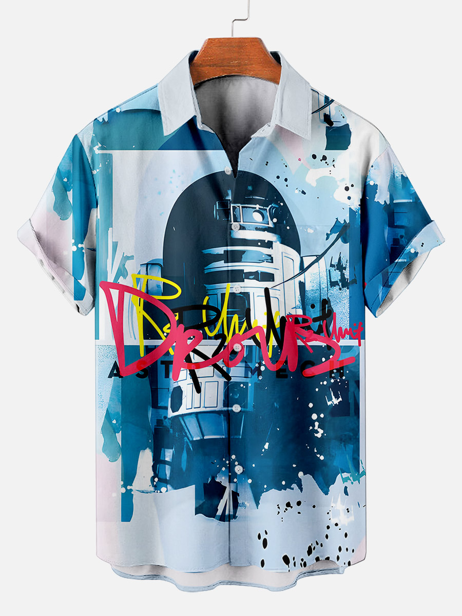 [Copy]Men's Vintage Witch Oil Painting Art Halloween Short Sleeve Shirt