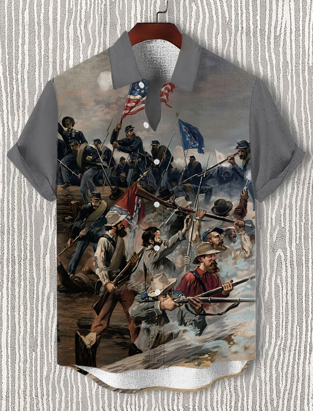 Men's illustration short sleeve shirt