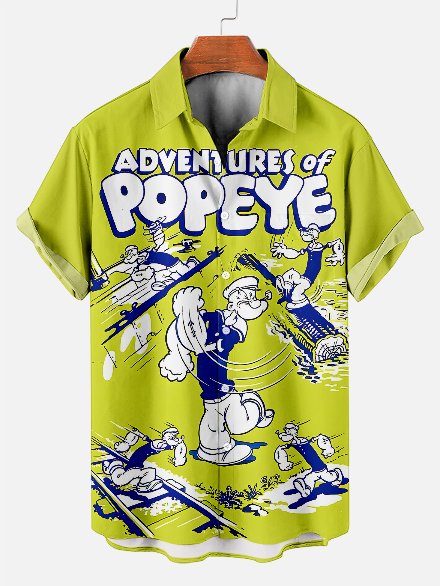 Men's Retro Cartoon Graphic Short Sleeve Shirt