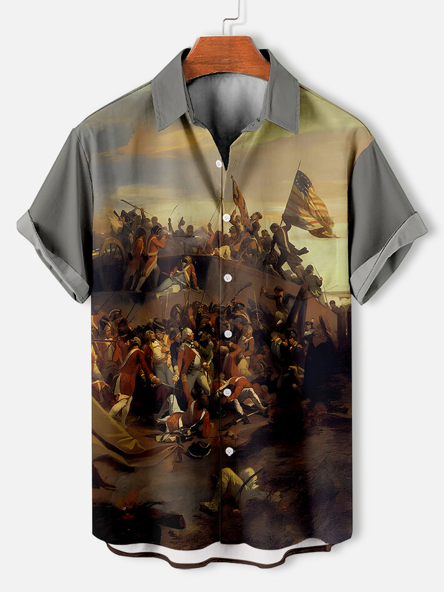 Men's American Revolutionary War Illustration short sleeve shirt