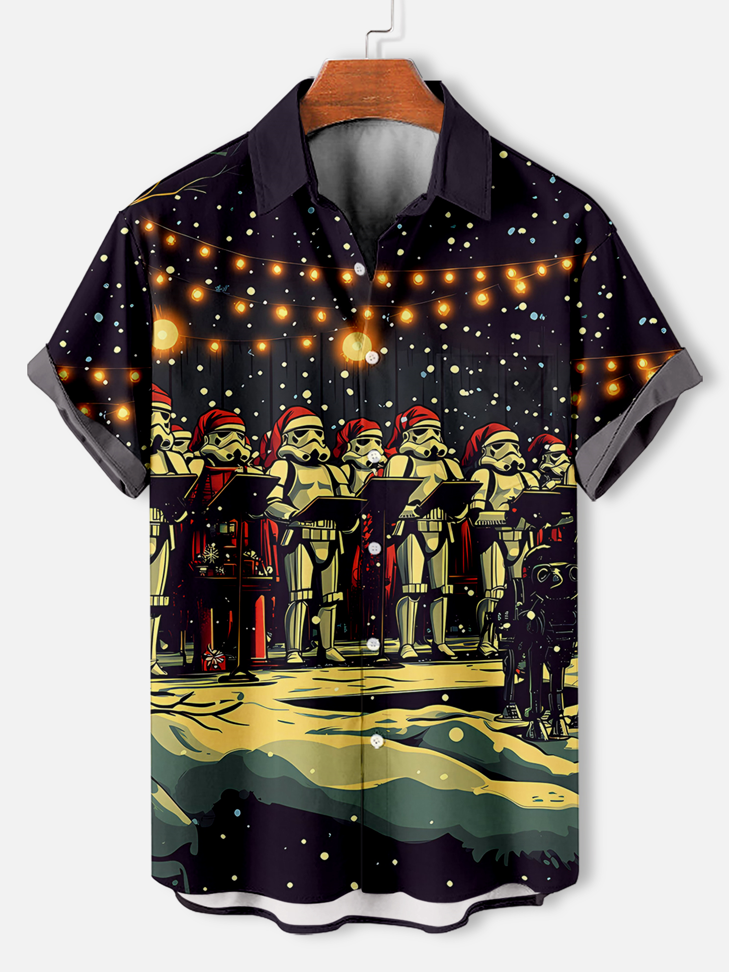 Men's Classic Movie Christmas Graphic Short Sleeve Shirt