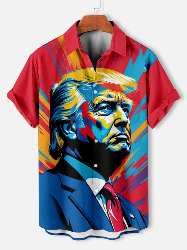 Men's Fun Cartoon Graphic Short Sleeve Shirt