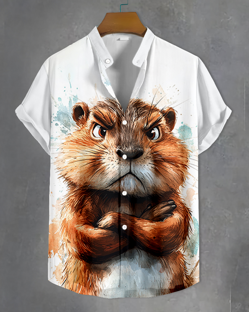 Men's Fun Cartoon Graphic Short Sleeve Shirt