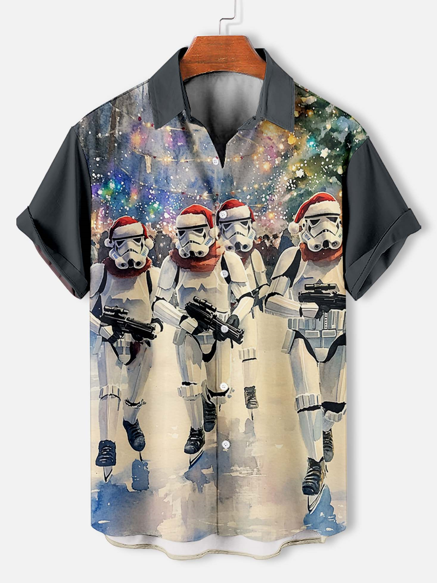 Men's Classic Movie Christmas Graphic Short Sleeve Shirt
