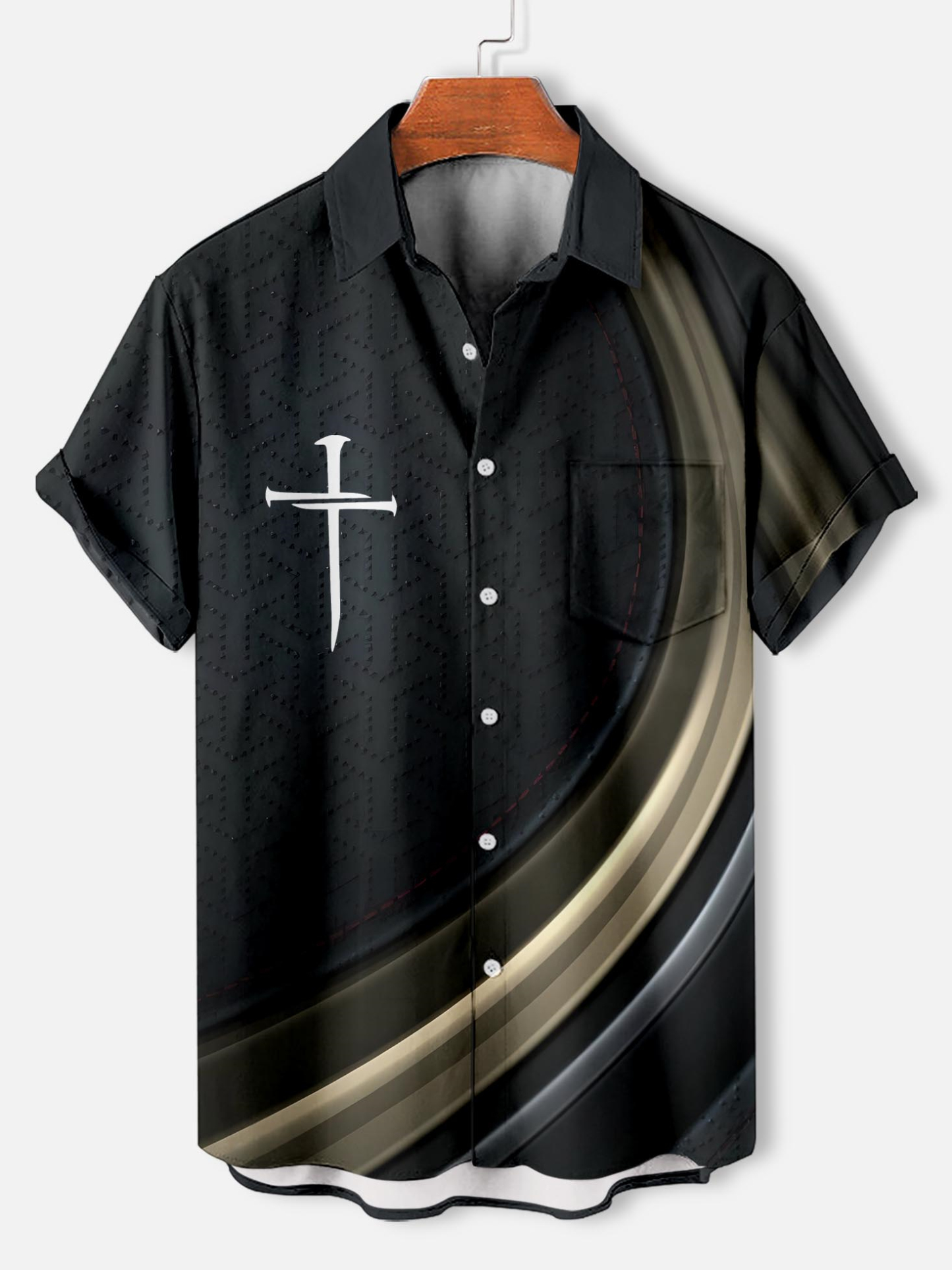 Men's faith-themed short-sleeved shirt
