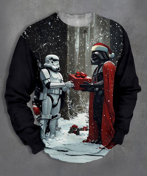 Men's Casual Classic Movie Graphic Long Sleeve Sweater