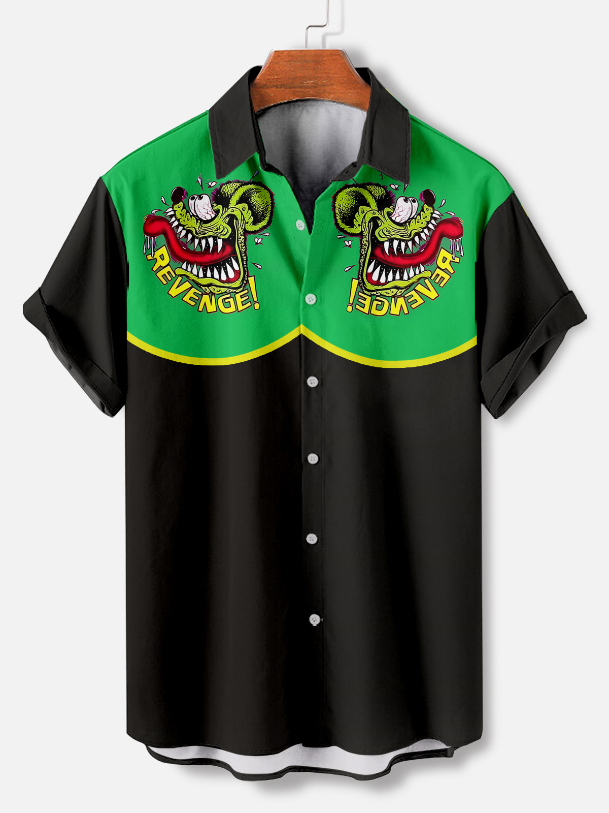 Men's Retro Art Cartoon Graphic Short Sleeve Shirt