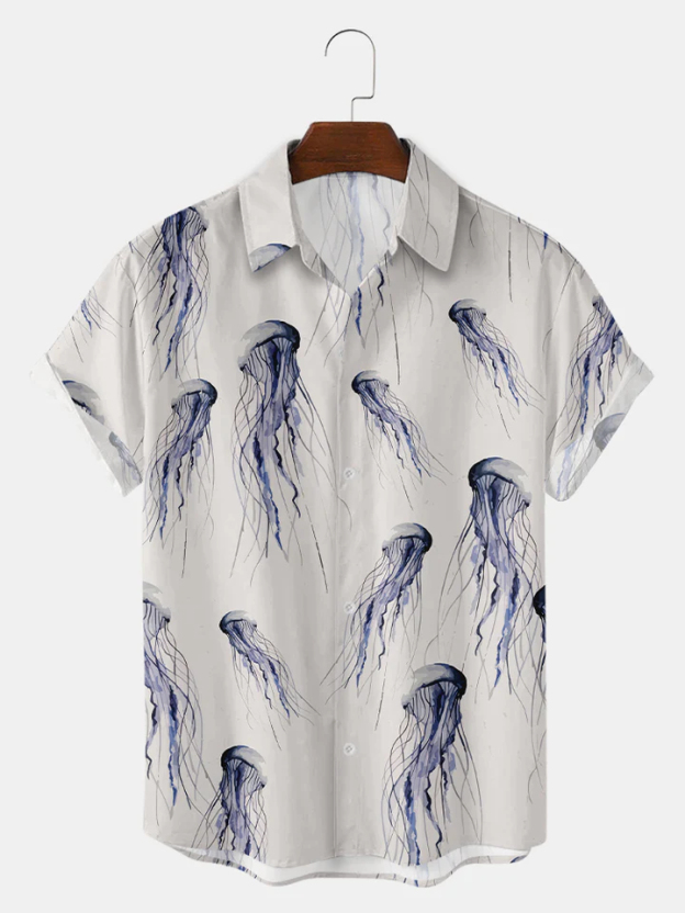 Men's Short Refreshing elegant hawaii Sleeve Shirt